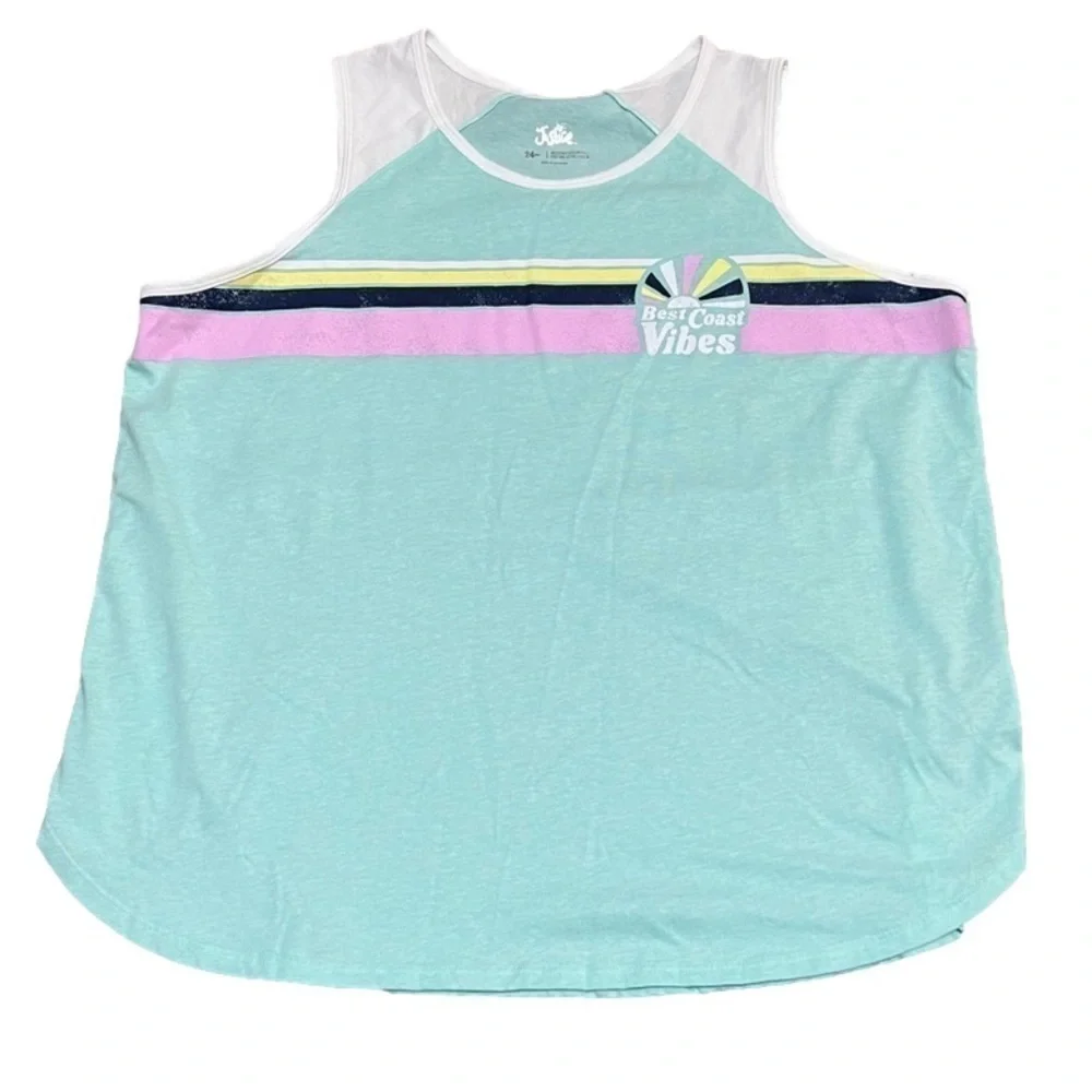 JUSTICE Beach Coast Vibes Tank Top Plus Girl Size 24